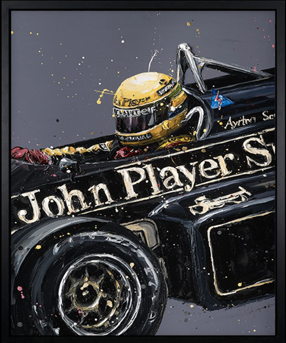 Paul Oz | Ayrton Senna JPS Lotus | Limited Edition F1 Canvas | 91 x 106cm | 50 Worldwide