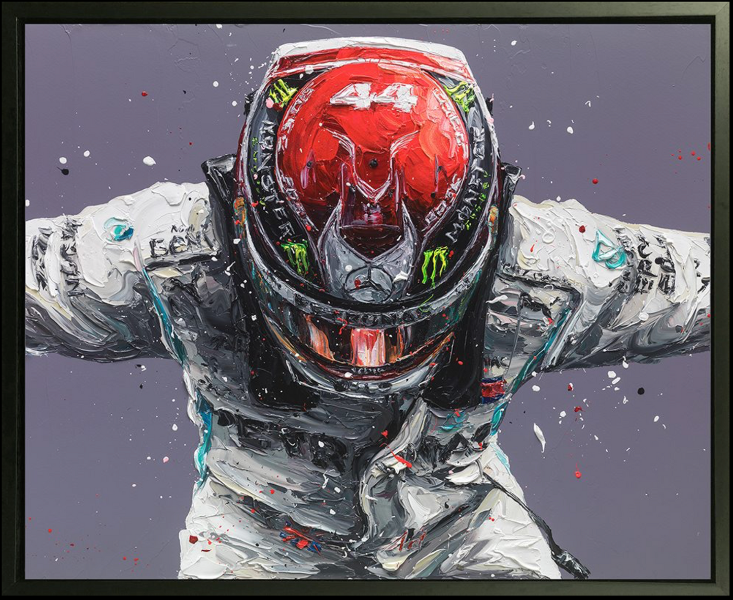 Paul Oz | Lewis Hamilton Still I Rise | Limited Edition F1 Canvas | 91 x 106cm | 50 Worldwide