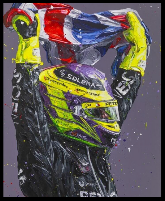 Paul Oz | Lewis Hamilton Union IX Silverstone 2024 | Limited Edition F1 Canvas | 91 x 106cm | 50 Worldwide